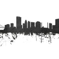 Toledo Ohio Skyline Black & White Mural Wallpaper - pure wallpaper artwork