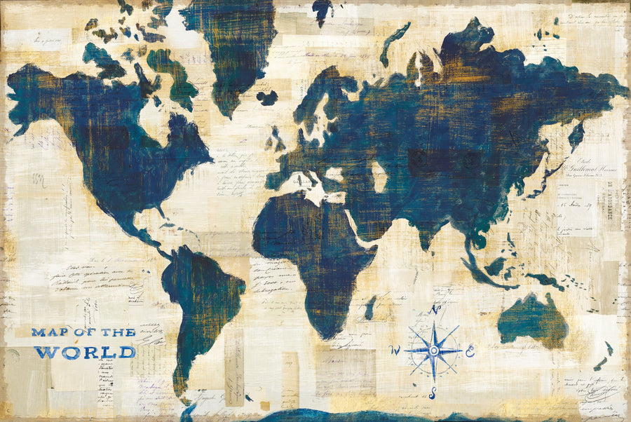 World Map Collage Mural Wallpaper
