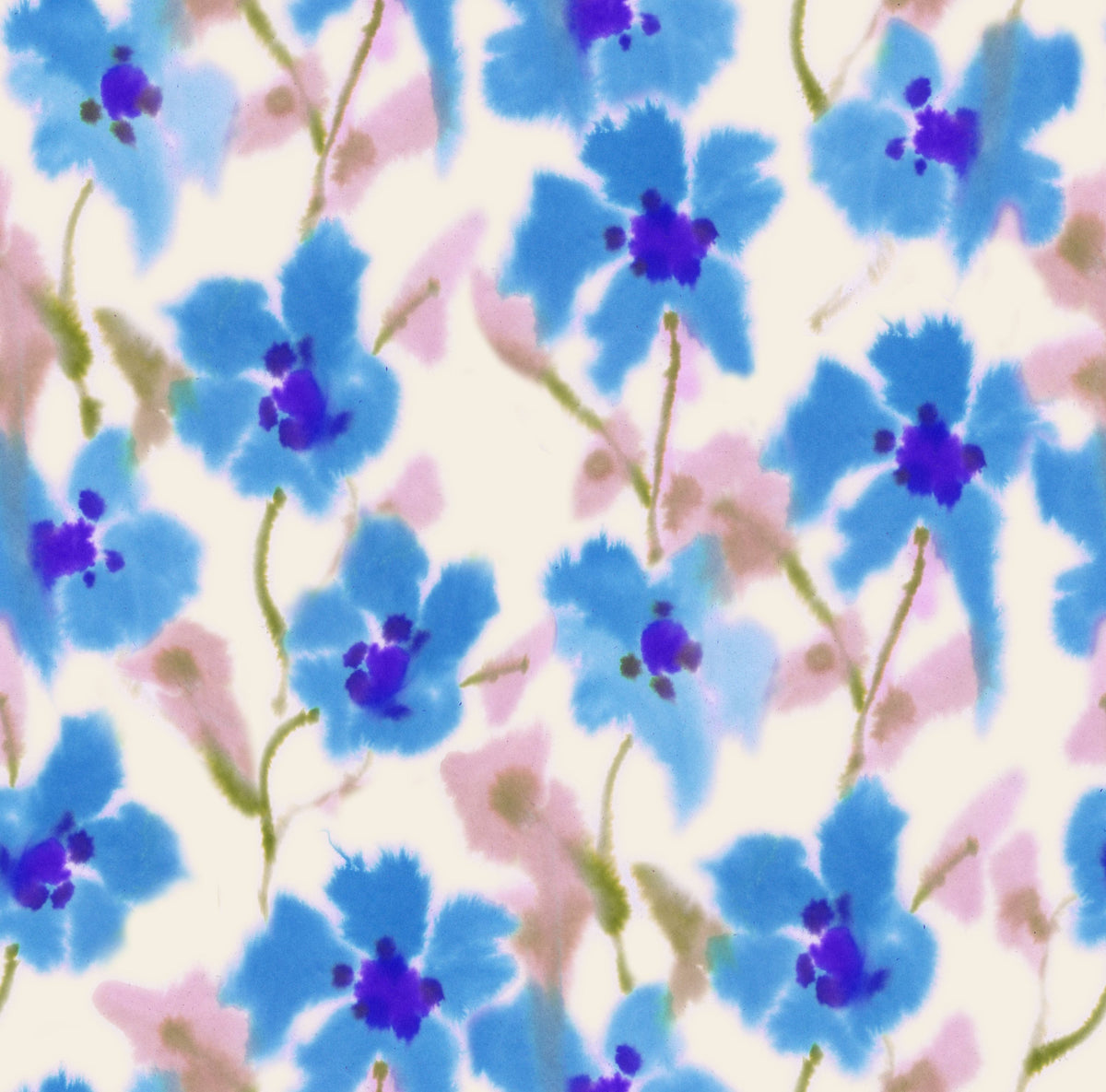 Fuzzy Florals Mural Wallpaper - pure wallpaper artwork