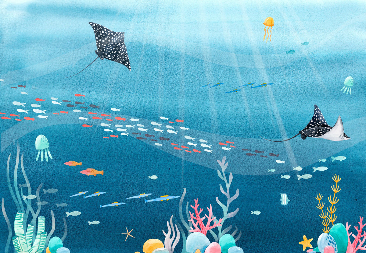 Underwater Sea Life Scenery Mural Wallpaper - pure wallpaper artwork