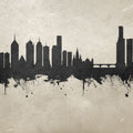 Melbourne Australia Skyline Concrete Mural Wallpaper - pure wallpaper artwork