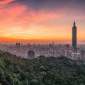 Taipei Sunset Red Mural Wallpaper - pure wallpaper artwork