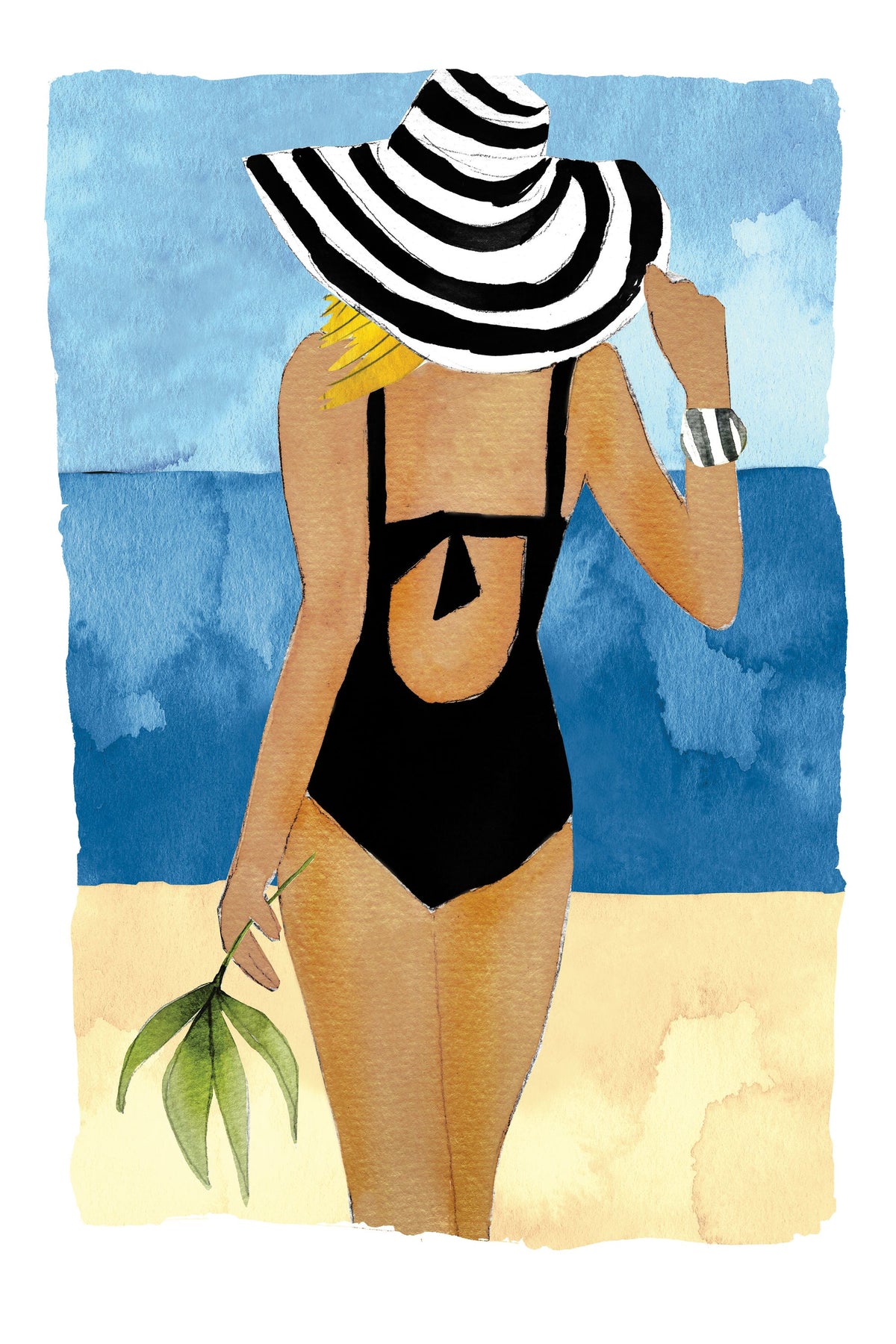 Ipanema Girl One Piece Mural Wallpaper - pure wallpaper artwork