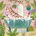 Giraffe in Tub Mural Wallpaper - pure wallpaper artwork