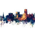 Durham England Skyline Blue & Bronze Mural Wallpaper - pure wallpaper artwork