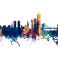 Oslo Skyline Blue & Bronze Mural Wallpaper - pure wallpaper artwork