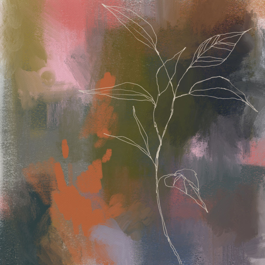 Abstract Botanical Mural Wallpaper