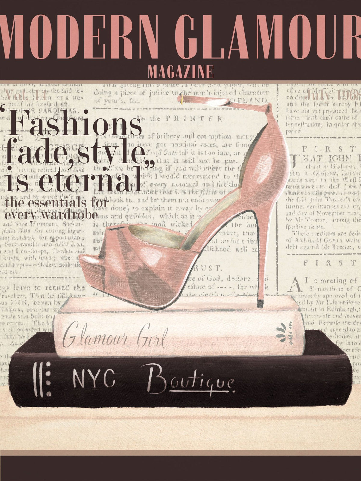 Fashion Magazine IV Cover Mural Wallpaper - pure wallpaper artwork