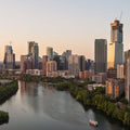 Riverside Skyscrapers Golden Metropolis Mural Wallpaper - pure wallpaper artwork