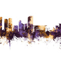 Darwin Australia Skyline Purple & Gold Mural Wallpaper - pure wallpaper artwork