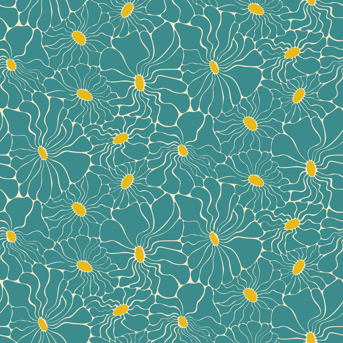 Cool Fluid Flowers Mural Wallpaper - pure wallpaper artwork