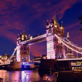 Purple Twilight Bridge Mural Wallpaper - pure wallpaper artwork