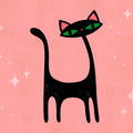 Retro Cat, Pink Mural Wallpaper - pure wallpaper artwork