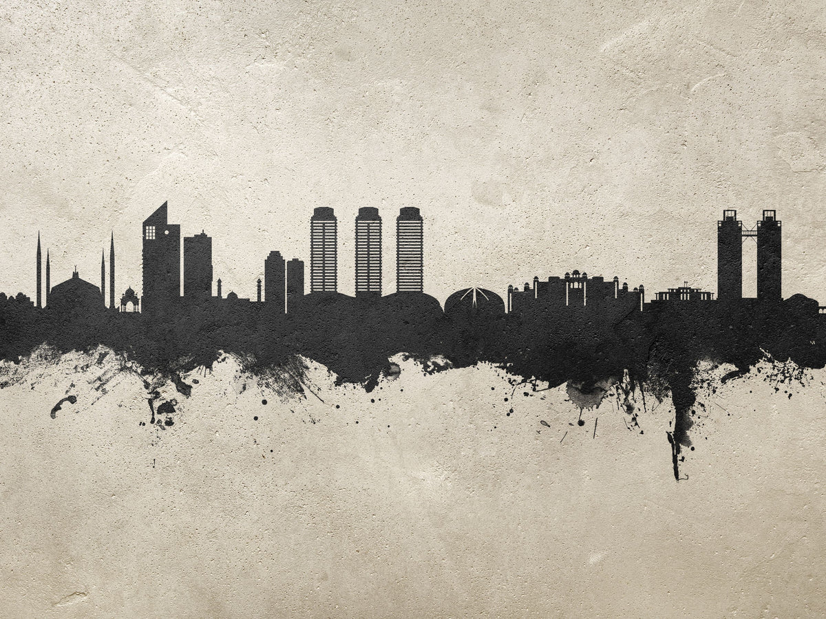 Islamabad Pakistan Skyline Concrete Mural Wallpaper - pure wallpaper artwork