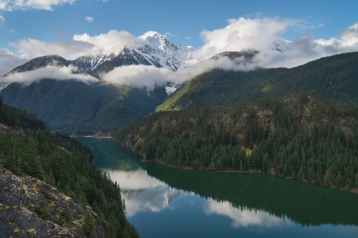 Diablo Lake and Colonial Peak Mural Wallpaper - pure wallpaper artwork
