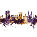 Paramaribo Suriname Skyline Purple & Gold Mural Wallpaper - pure wallpaper artwork