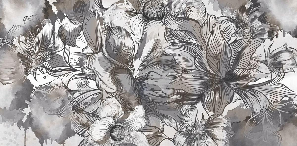 Seeing Through Leaves Gray Mural Wallpaper - pure wallpaper artwork