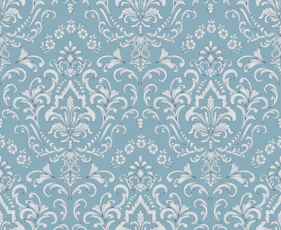 Ludovici Pattern, French Blue Mural Wallpaper
