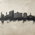 Portland Maine Skyline Concrete Mural Wallpaper - pure wallpaper artwork