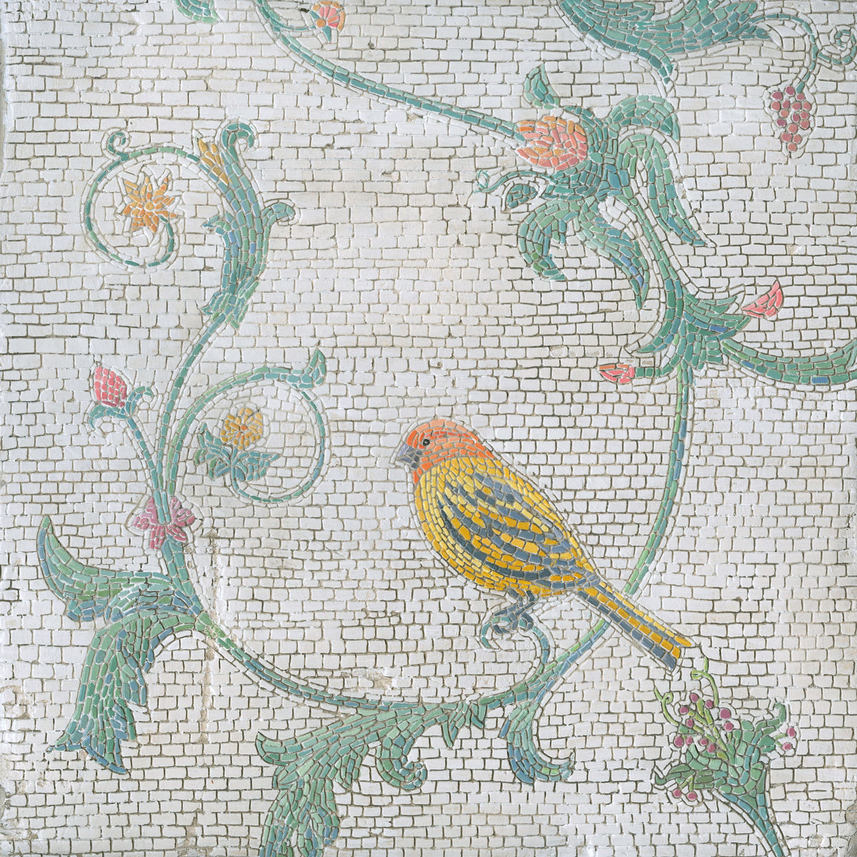 Mosaic Birds III Mural Wallpaper - pure wallpaper artwork