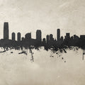 Jersey City New York Skyline Concrete Mural Wallpaper - pure wallpaper artwork