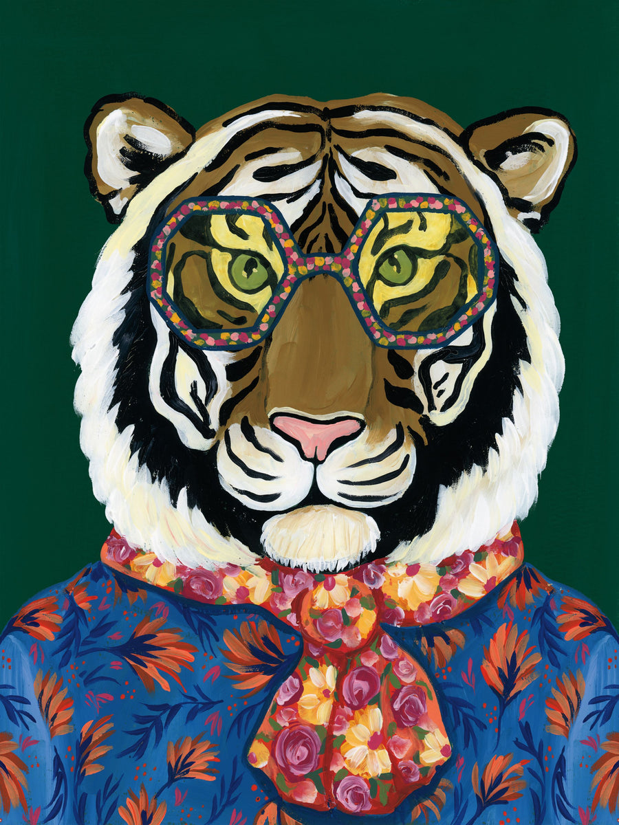Miami Living Tiger Portrait Mural Wallpaper