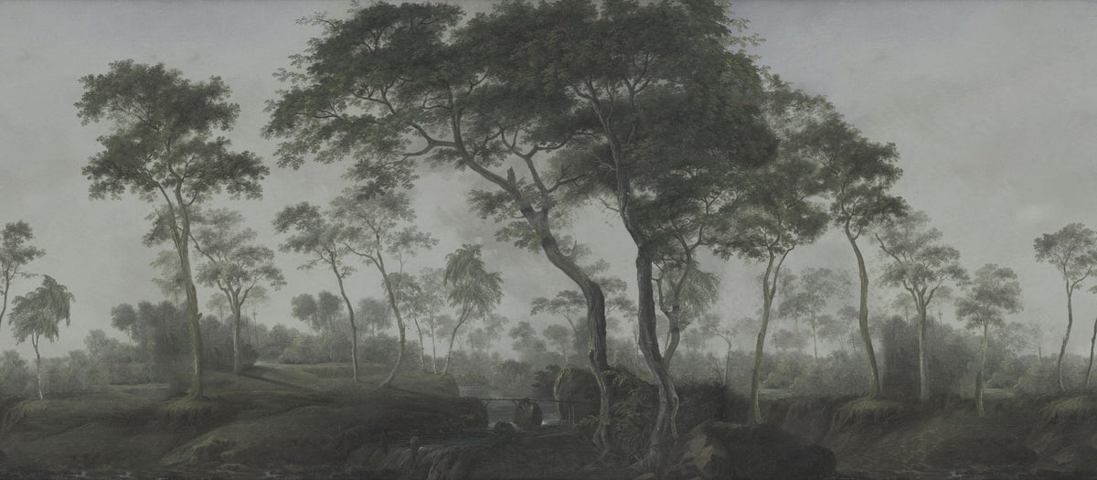 Woodland Brook, Moody Green Mural Wallpaper - pure wallpaper artwork