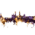 Toulouse France Skyline Purple & Gold Mural Wallpaper - pure wallpaper artwork