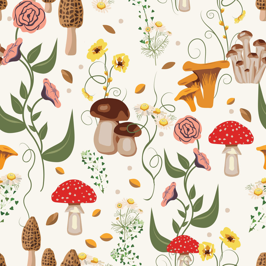 Mushroom Magic, Pearl Mural Wallpaper