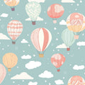 Hot Air Balloon Cloudy Mural Wallpaper - pure wallpaper artwork
