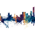 Manchester England Skyline Blue & Bronze Mural Wallpaper - pure wallpaper artwork