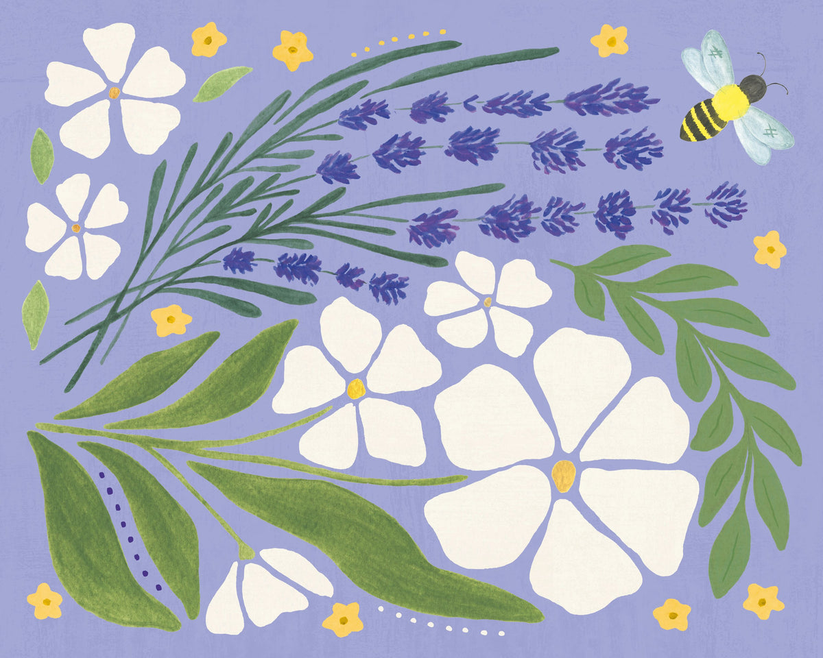 Lavender Garden III Purple Mural Wallpaper - pure wallpaper artwork