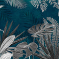 Frosty Leaves Mural Wallpaper - Blue Tone - pure wallpaper artwork