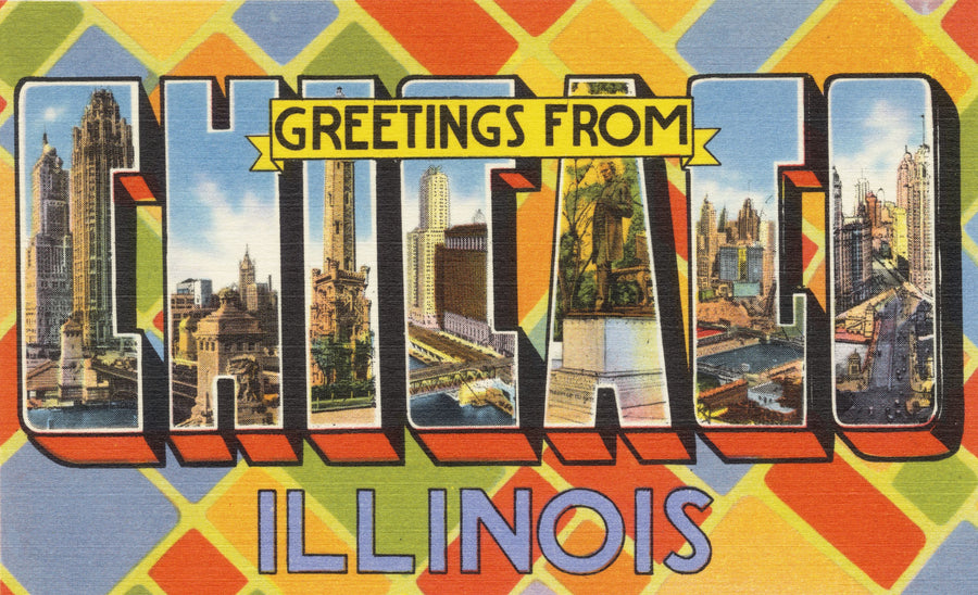 Greetings From Chicago Mural Wallpaper