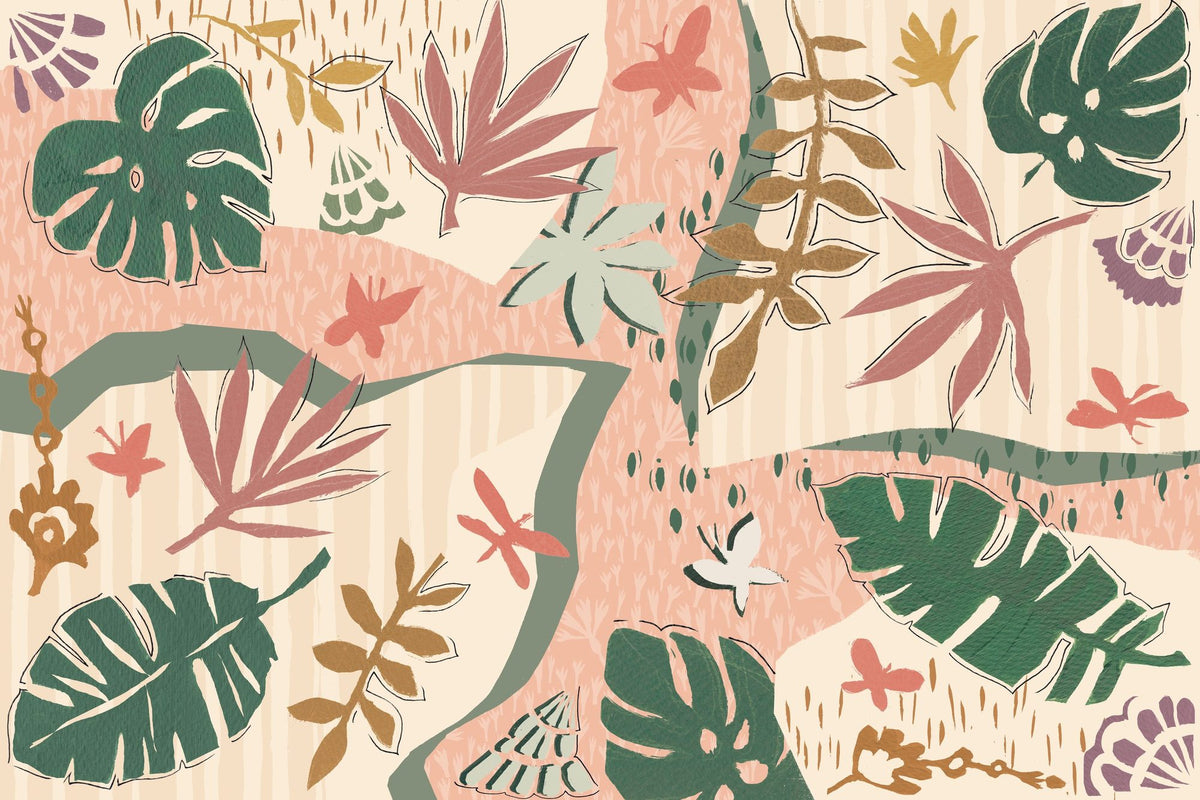 Desert Flair Pink River Mural Wallpaper - pure wallpaper artwork