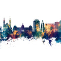 Port-au-Prince Haiti Skyline Blue & Bronze Mural Wallpaper - pure wallpaper artwork
