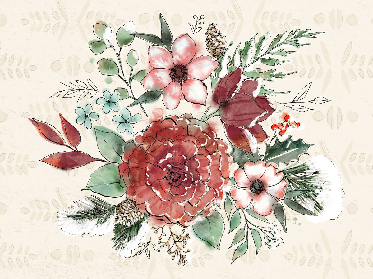 Festive Blooms VI Mural Wallpaper - pure wallpaper artwork