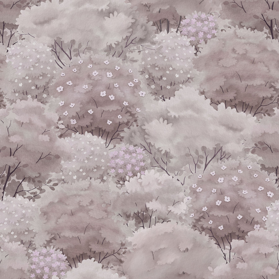 Greenery Fluff, Dusty Rose Mural Wallpaper