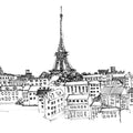 Paris Skyline IV Mural Wallpaper - pure wallpaper artwork