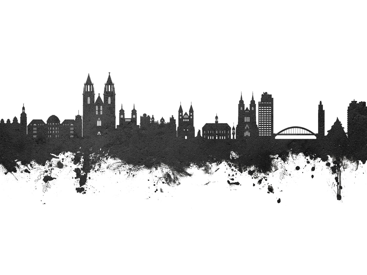 Magdeburg Germany Skyline Black & White Mural Wallpaper - pure wallpaper artwork
