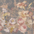 Floral Grunge Singing Mural Wallpaper - Red Tone - pure wallpaper artwork