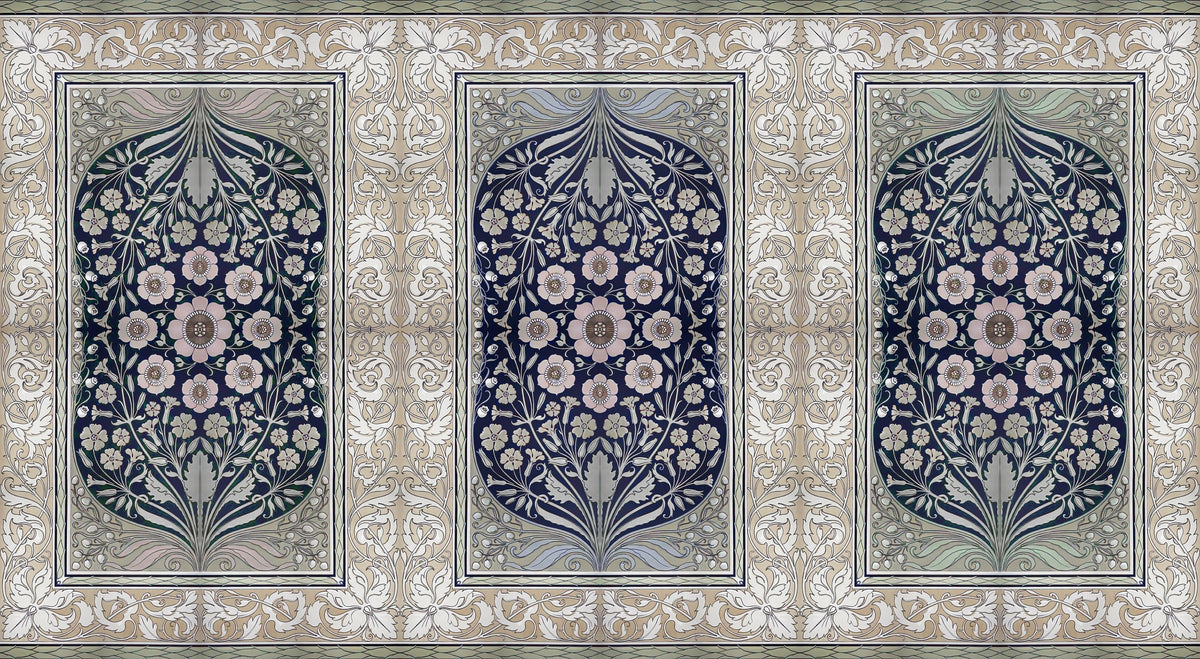 My Floral Dreams, Blue Mural Wallpaper - pure wallpaper artwork
