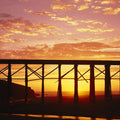 Sunset Pier Silhouette Mural Wallpaper - pure wallpaper artwork