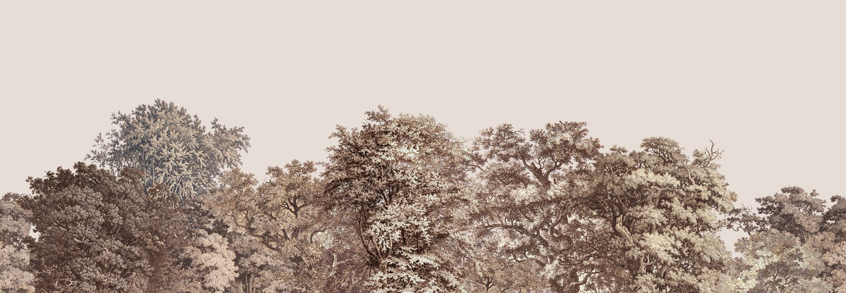 Over the Treetops, Sepia Mural Wallpaper - pure wallpaper artwork
