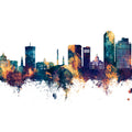 Lexington Kentucky Skyline Blue & Bronze Mural Wallpaper - pure wallpaper artwork