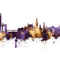 Sevilla Skyline Purple & Gold Mural Wallpaper - pure wallpaper artwork