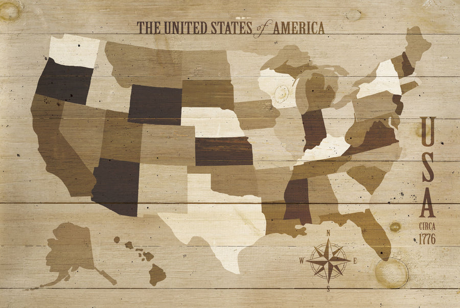 USA Modern Vintage Wood Mural Wallpaper