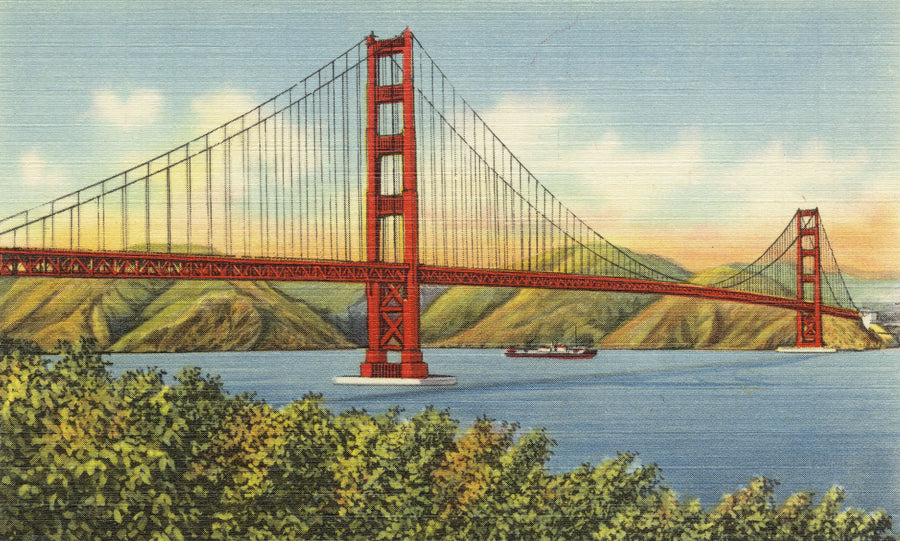 Greetings From Golden Gate Mural Wallpaper