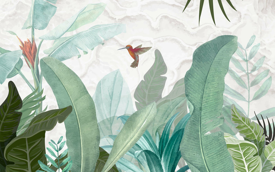 Hummingbird Unfinished Mural Wallpaper