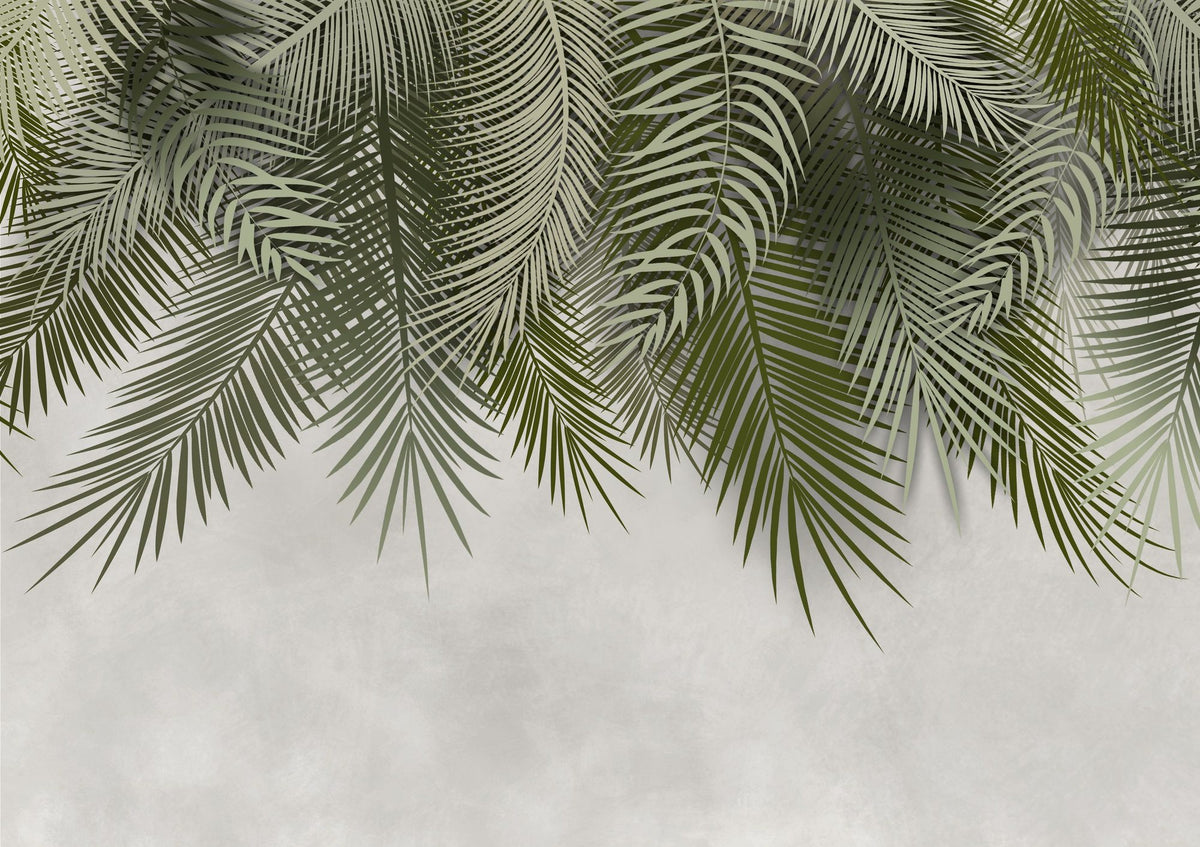 Home Grown Palms Mural Wallpaper - Neutral Tone - pure wallpaper artwork